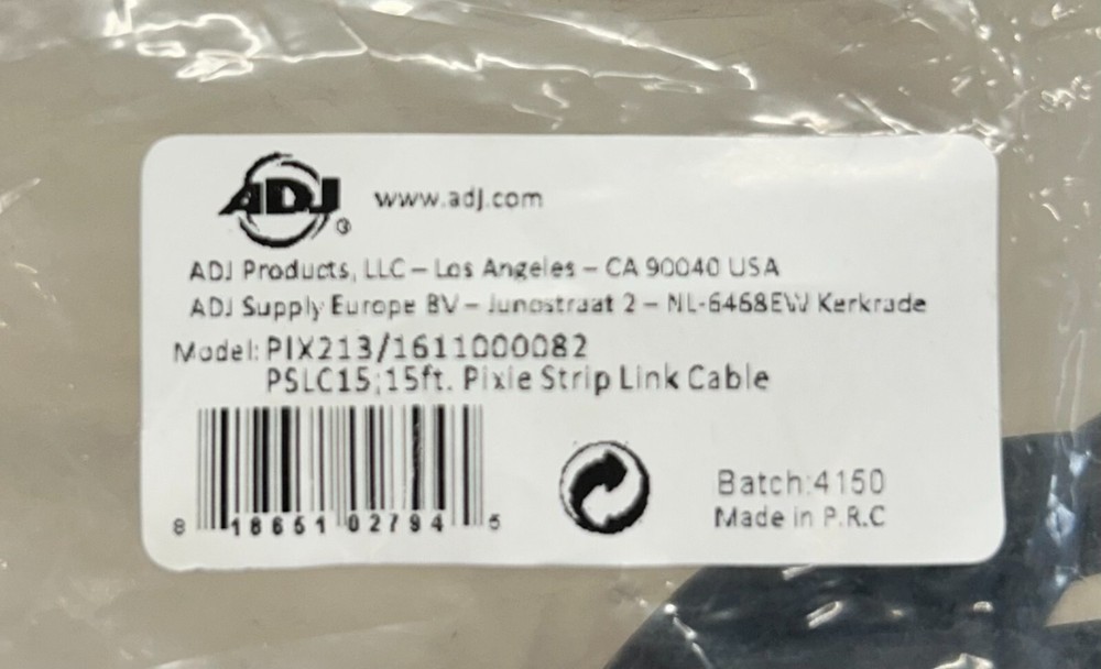 ADJ Pixie Strip 15FT Link Cable for Tri-Color LED Pixie Strips PSLC15