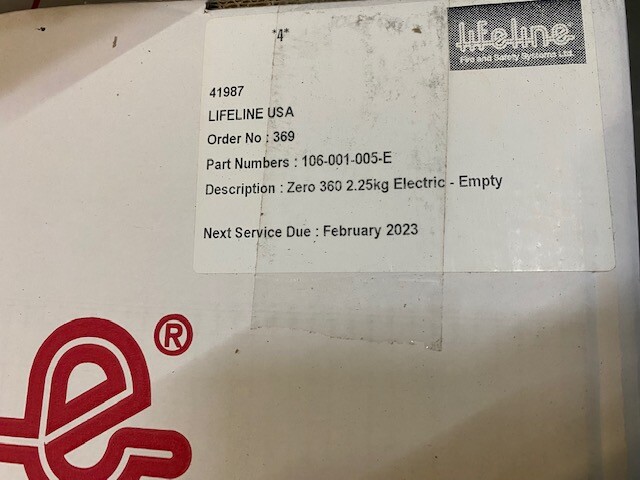 106-001-005-E - Lifeline Fire Zero 360 Fire Suppression Systems, Empty