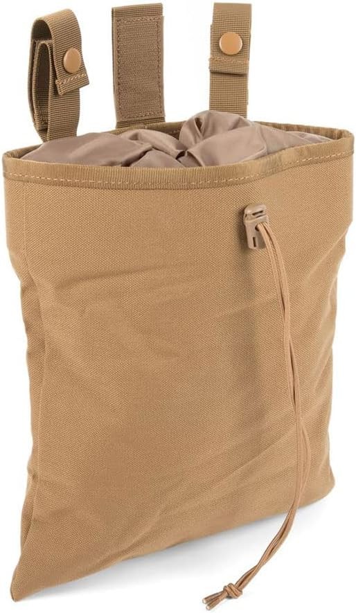 MOLLE Dump Pouch Large with Drawstring - Foldable Large, Coyote Brown
