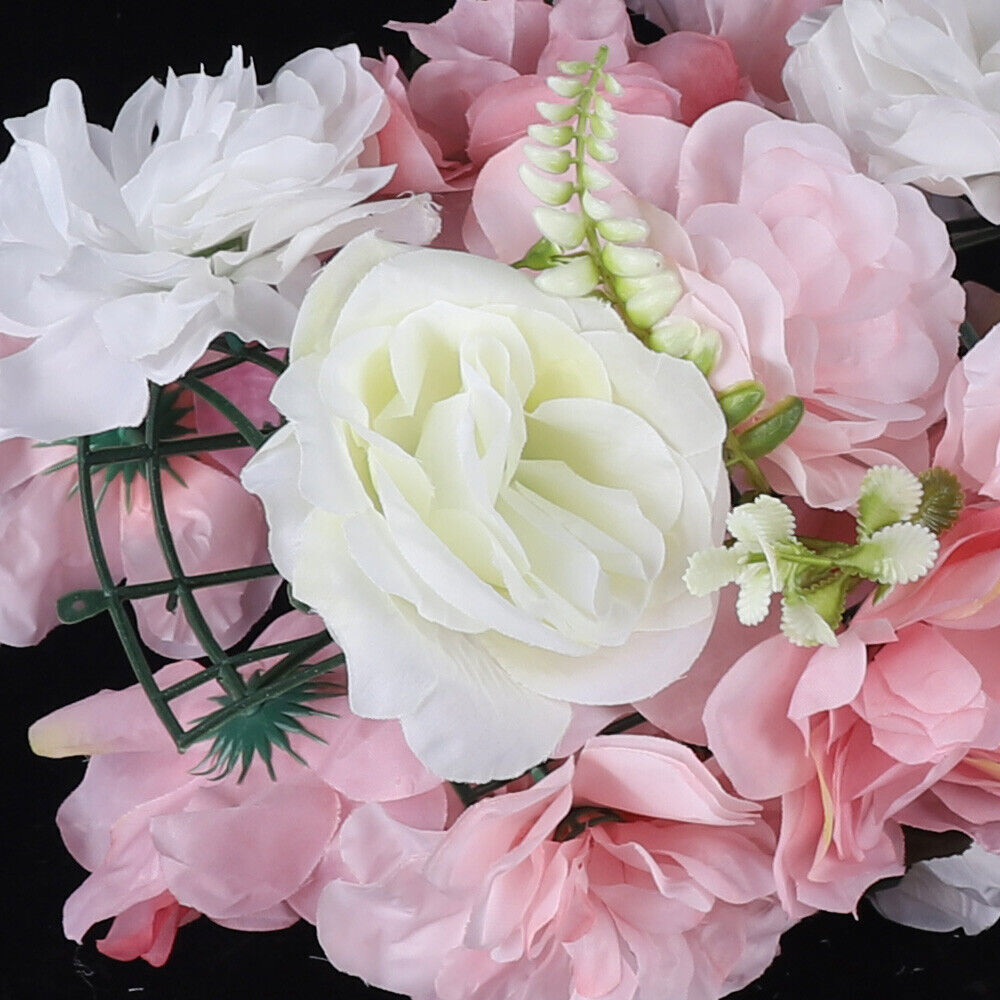 12 Pcs Artificial Flower Wall Panel Rose Dahlia Leaves Wedding Stage Backdrop