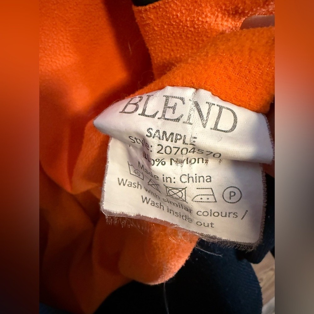 BLEND Bomber Jacket – Black & Orange – Men’s Size L