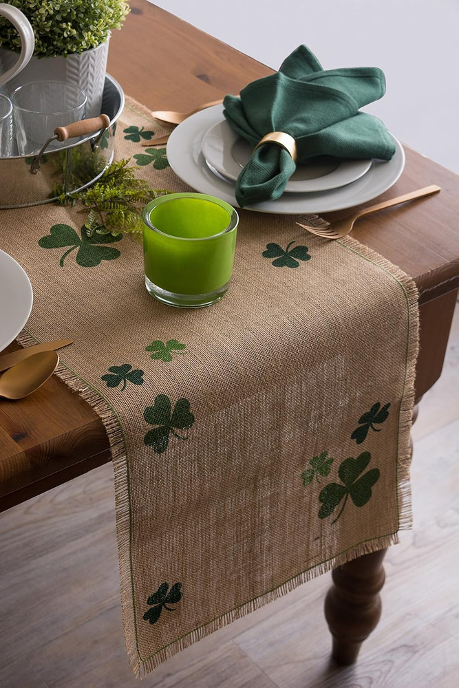 St. Patrick'S Day Collection Tabletop, Table Runner, 14X74, Shamrock