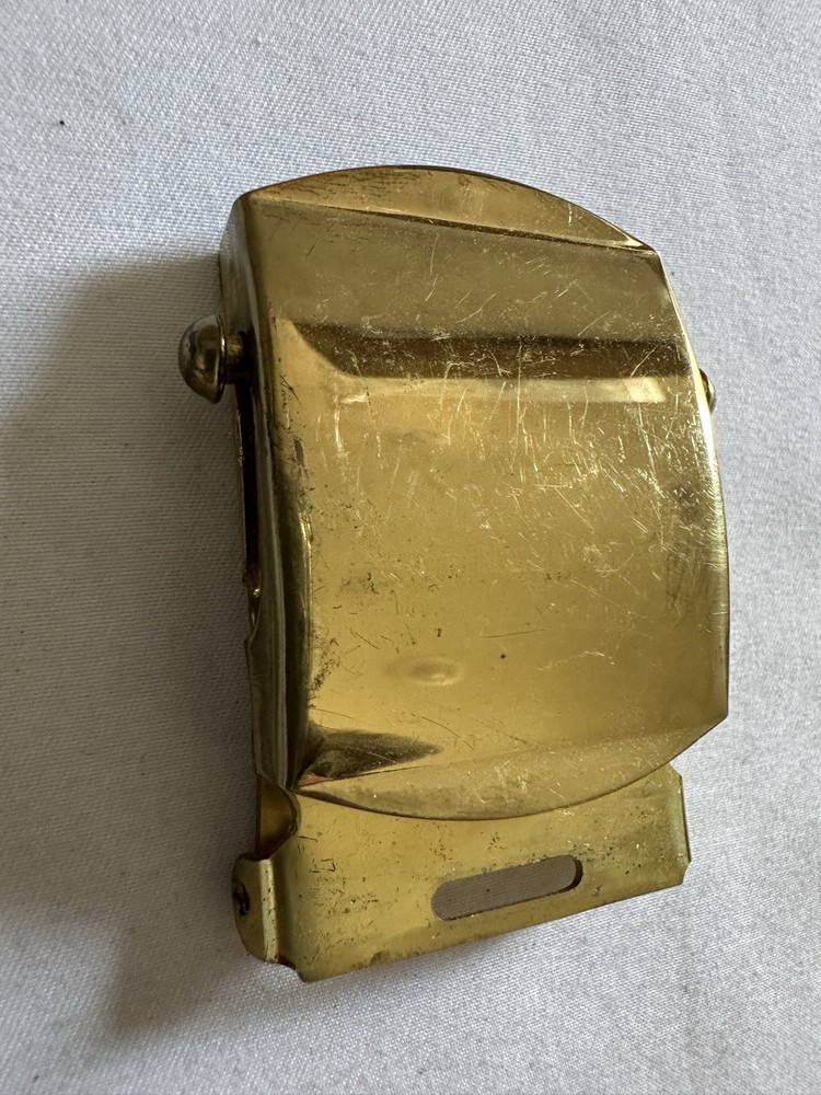 Vintage US Military Solid Brass Web Belt Buckle