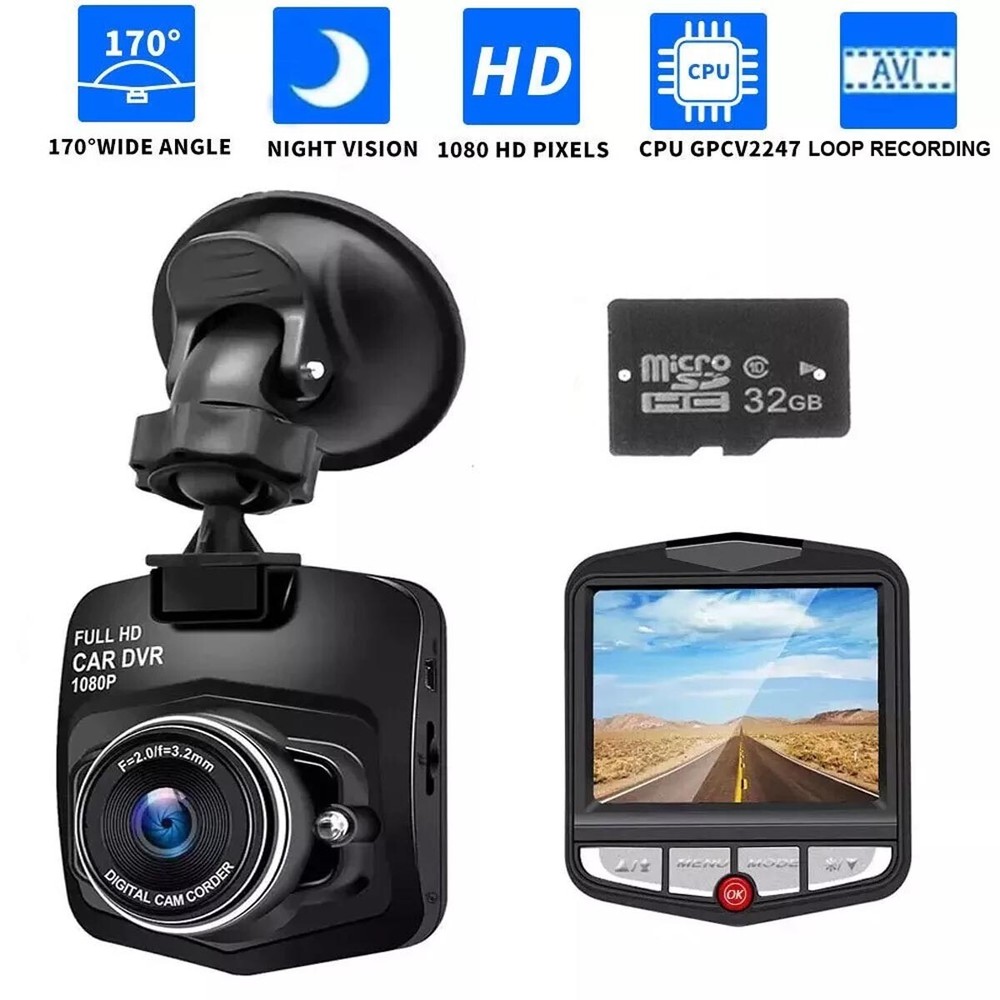 Car DVR Dash Cam Video Recorder G-Sensor 1080P Front Inside Camera
