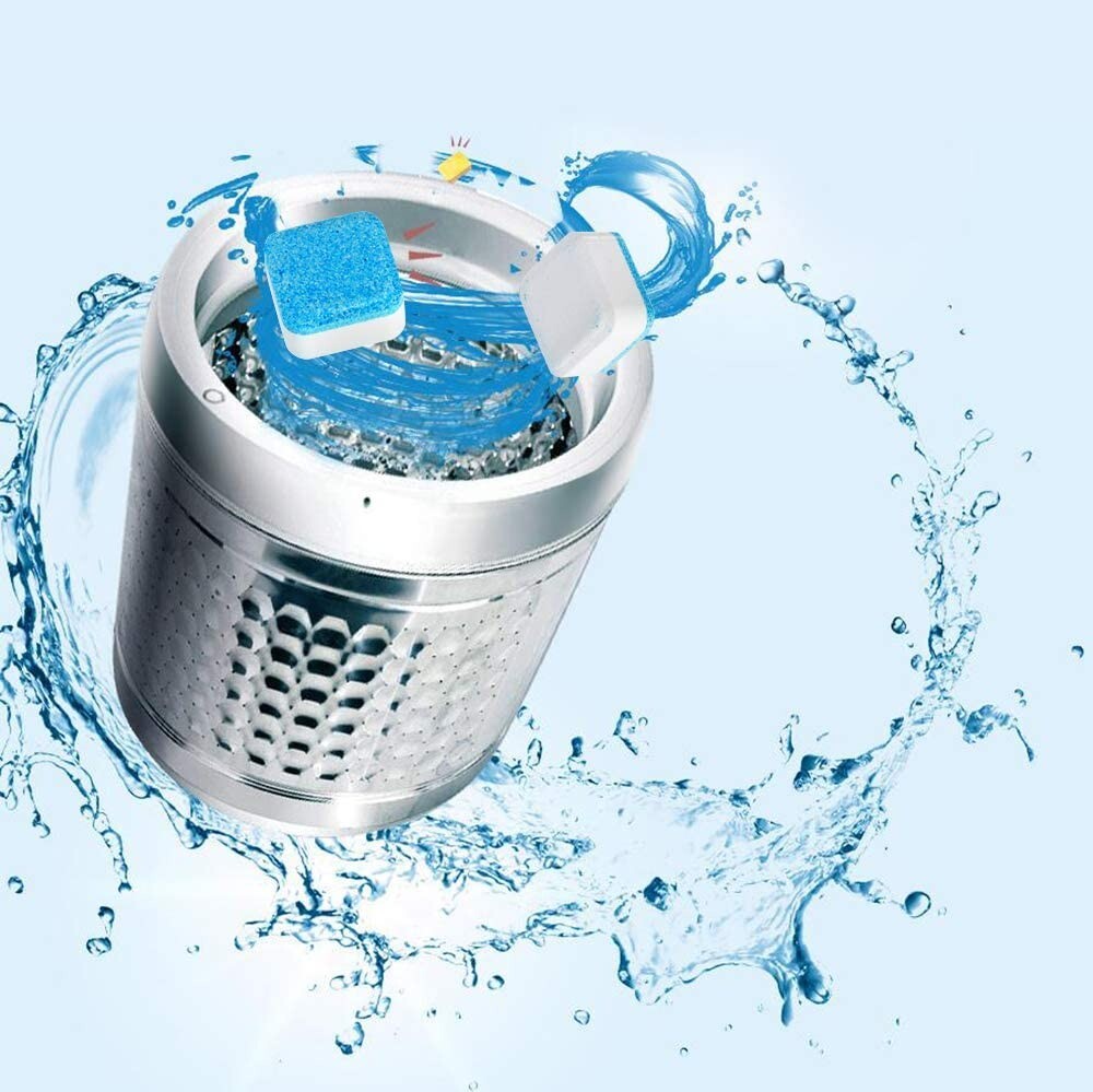 30 Pcs Solid Washing Machine Cleaner, Triple Decontamination Effervescent Clean