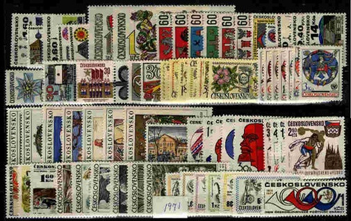 Czechoslovakia 1971   MNH Complete Year set   71   Stamps