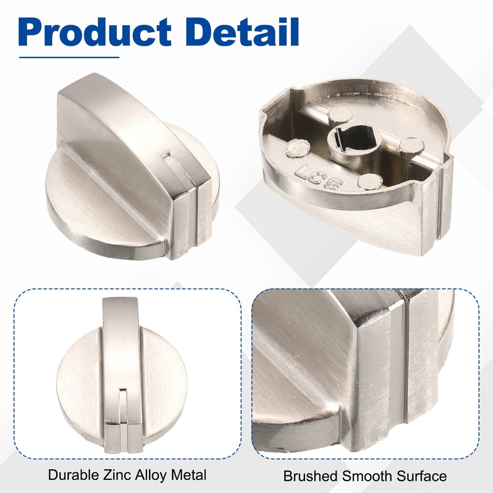 5Pcs Stove Replacement Knobs, 8mm Cooker Replacement Knobs, Champagne Gold