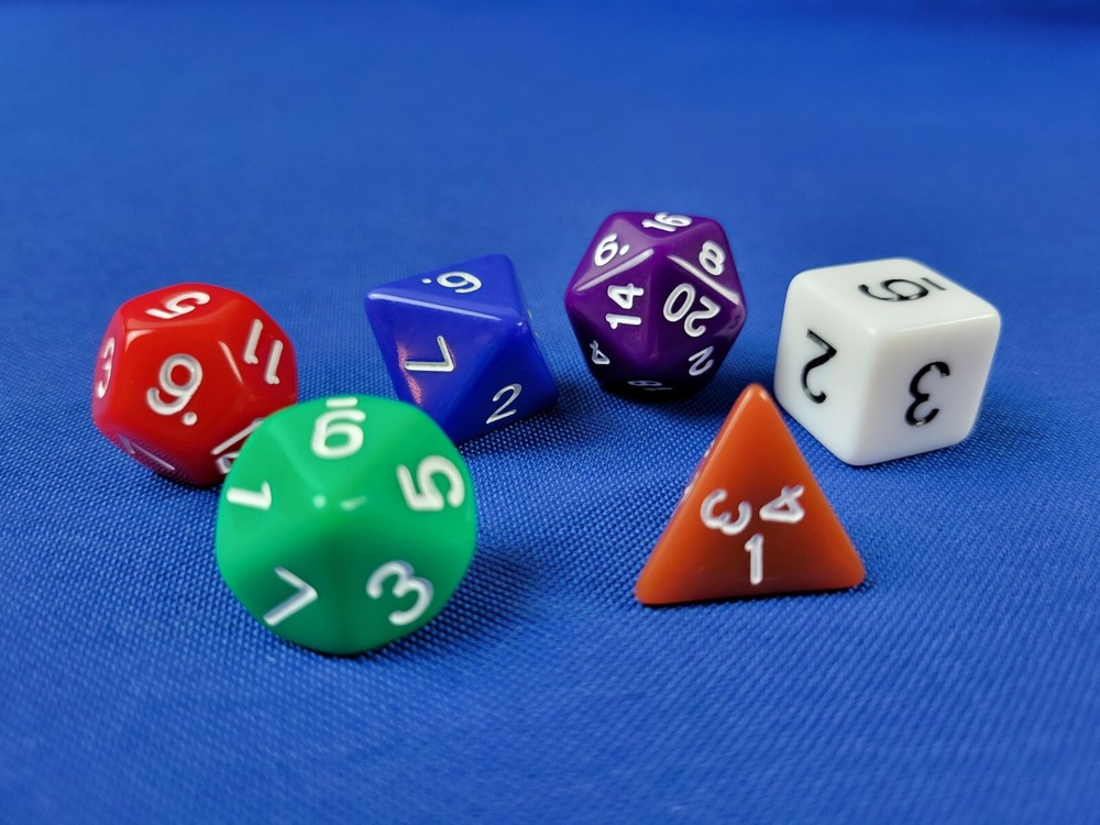 6 Piece Polyhedral Dice Set - Dungeons and Dragons AD&D Pathfinder