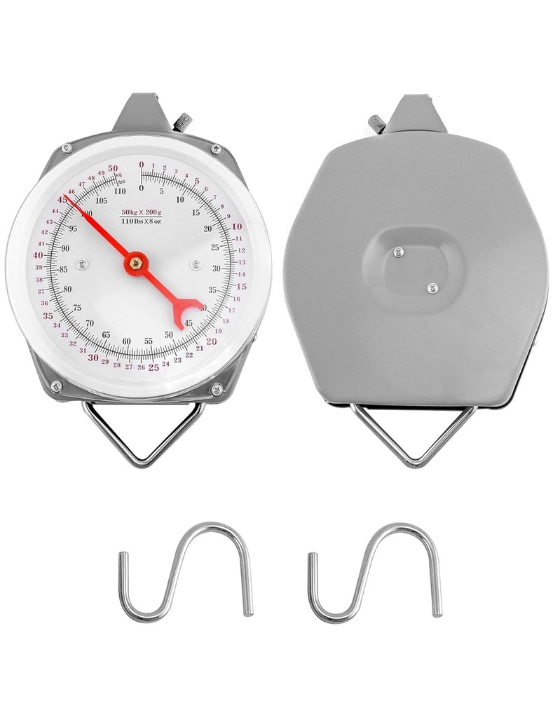 QWORK 110 lbs Large Display Spring Dial Weight Scale & silver