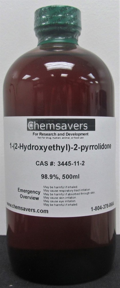 1-(2-Hydroxyethyl)-2-pyrrolidone, 98.9%, 500ml (16oz)