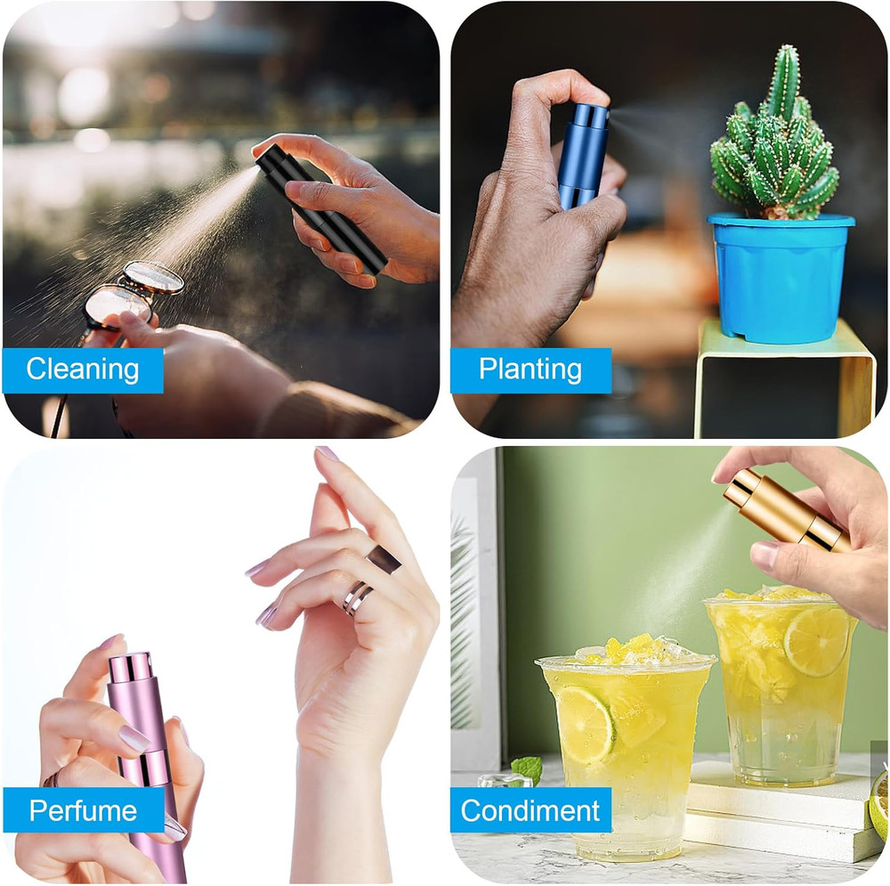 4PCS 8ML Refillable Perfume Atomizer Travel, Portable Mini Pocket Perfume Atomiz