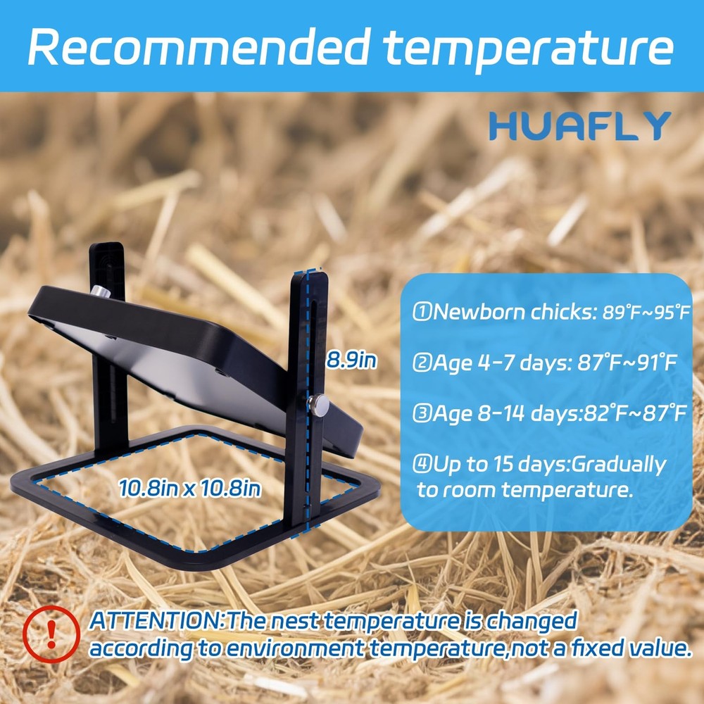 Brooder Plate,10" x 10" Temperature Adjustable Brooder Plate for Chicks Ducks...