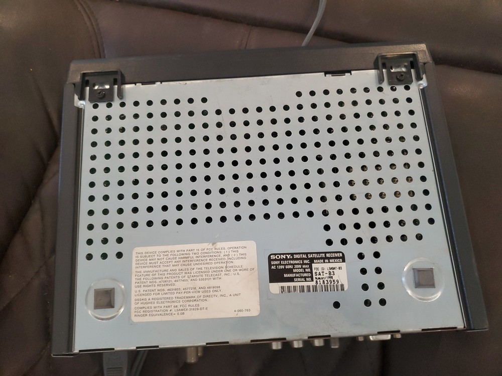 Sony SAT-B3 DSS DIRECTV Digital Satellite Receiver, 32 BIT Processor, Used