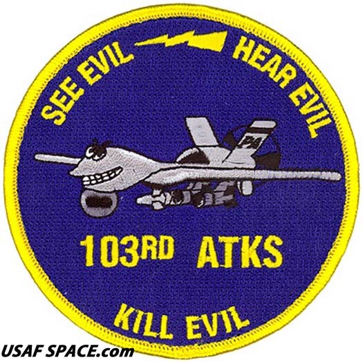 USAF 103rd ATTACK SQ –MQ-9 REAPER– SEE EVIL - KILL EVIL- PA ANG - ORIGINAL PATCH