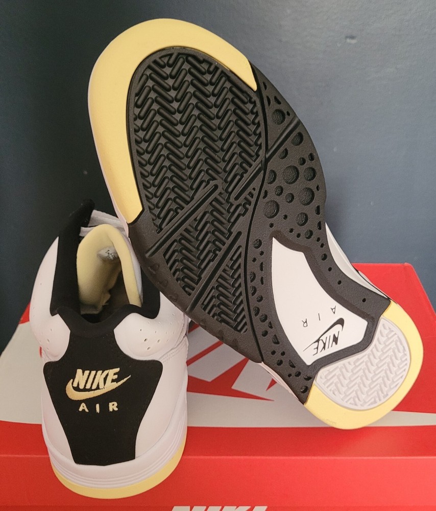 NEW AUTHENTIC NIKE AIR FLIGHT LITE MID "WHITE LEMON BLACK" US 10