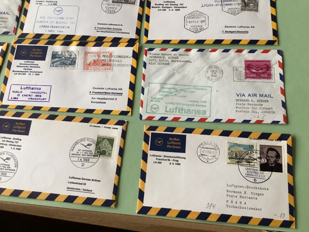 Airmail flight covers 12 mixed items Ref A1641
