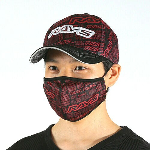 RAYS FACE MASK GRAY AND RED 100% polyester, lining 100% polyester mesh