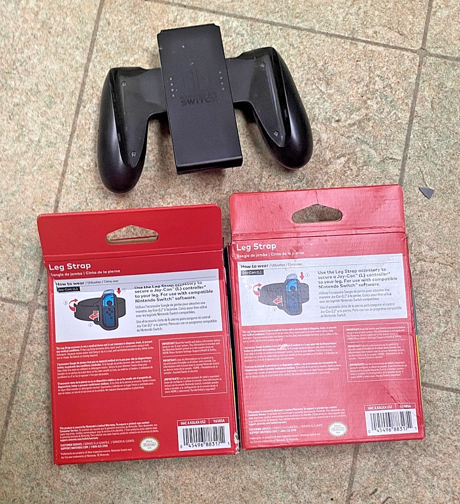 Nintendo Switch Accessory LOT 2 LEG STRAPS & a Joy-Con Controller HAC-011