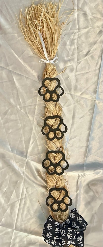 Handcrafted Raffia Braid Embellished With Pawprints