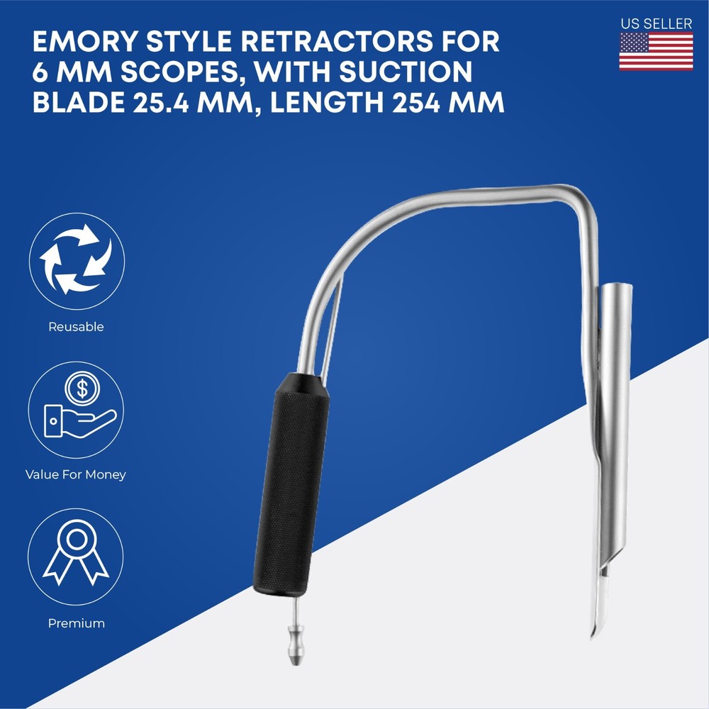 EMORY Style Retractor with Suction Blade 254 mm Plastic Surgical Instruments