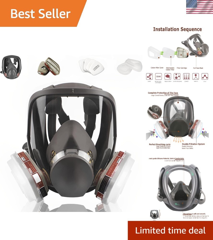 Full Face Respirator P6000 - Comfortable & Reusable for Safe DIY Projects