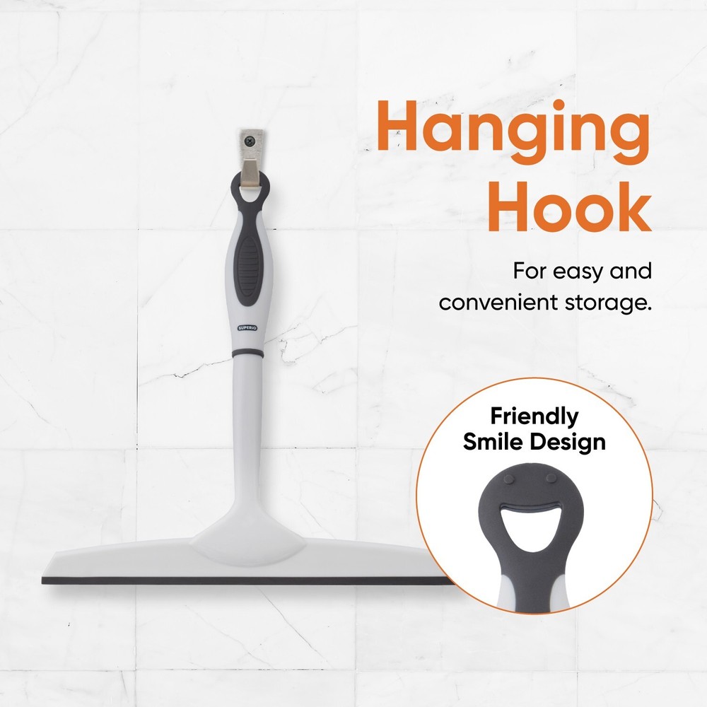 10" Grey Rubber Squeegee with Hanging Loop 2-Pack