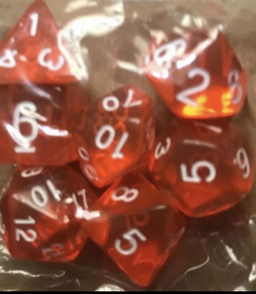 Blessed Metaphysics Astro Rolling Dice - Acrylic - Violet / White - 7Pcs/1Pcs