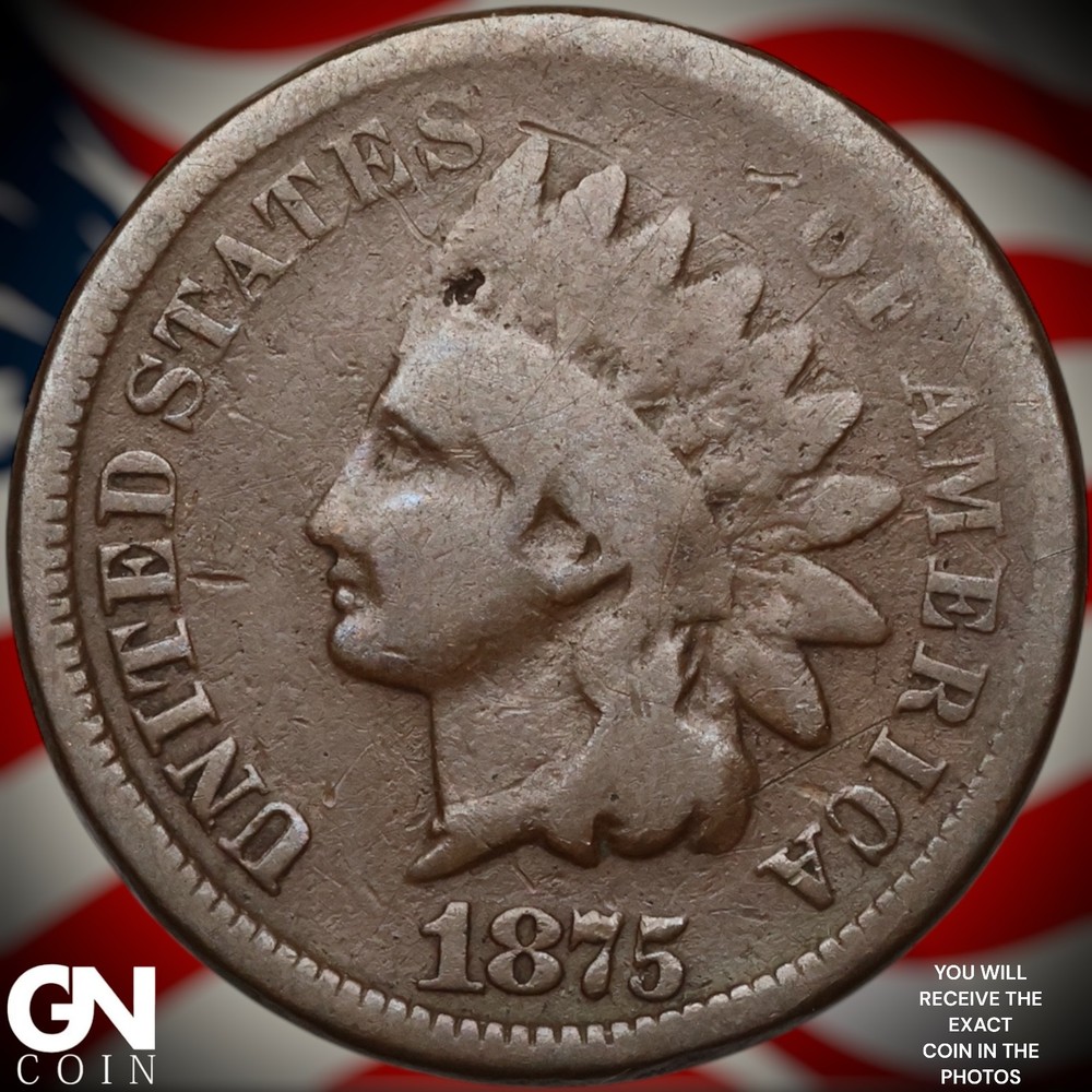 1875 Indian Head Cent Penny A7753