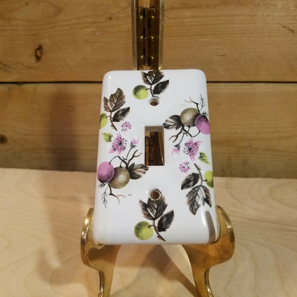 Fruits & Plants on White Ceramic Light Switch Faces Covers - Swanky Barn