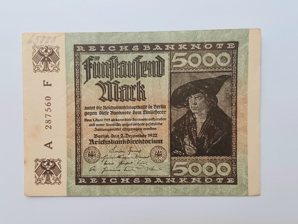 1922 Germany Banknote. 5000 Mark