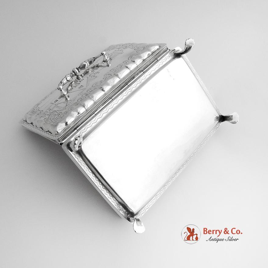 Antique Dutch Rectangular Box 833 Silver 1890
