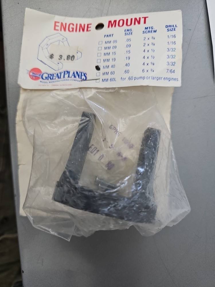 Great Planes rc plane Engine Mount MM 40 .40 NOS