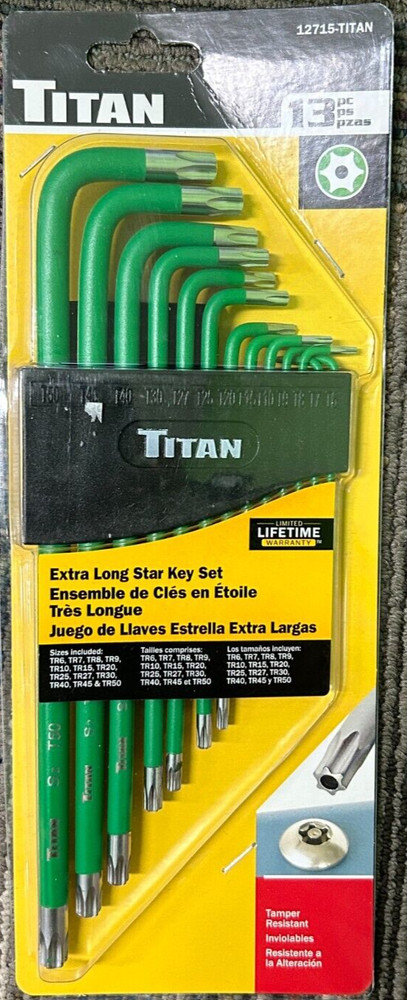 Titan 12715 Extra Long Star Key Set 13pc