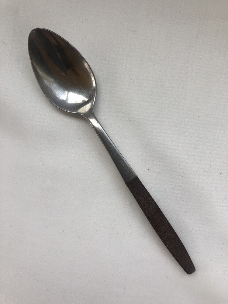 Interpur Royal Elegance Teaspoon MCM Wood Handle Stainless Flatware