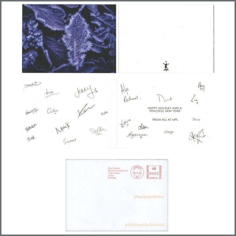 Paul McCartney 2015 MPL Christmas Card (UK)