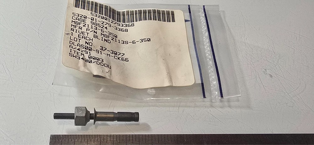 (10) MONOGRAM AEROSPACE FASTENERS RIVET BLIND MBF2113-6-350 5320-01-279-3368