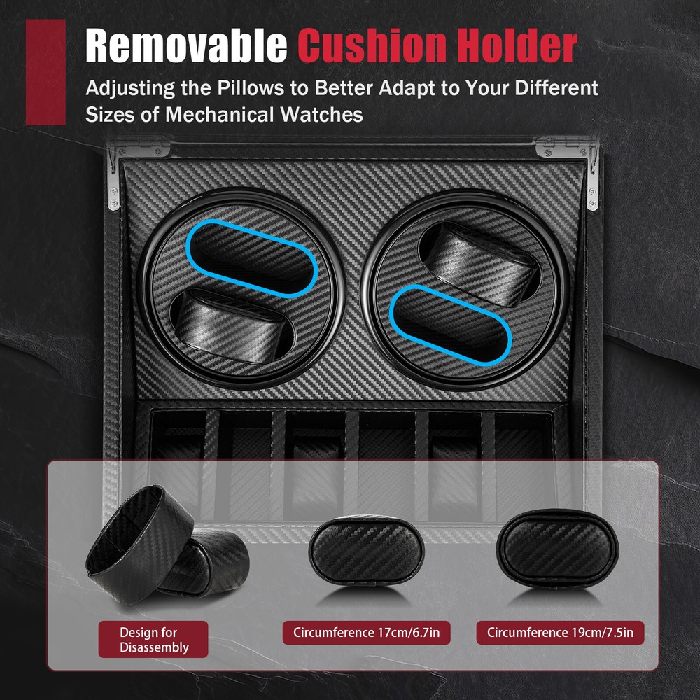 Automatic Rotation Watch Winder Box 4+6 Self Winding Display Box Storage Case