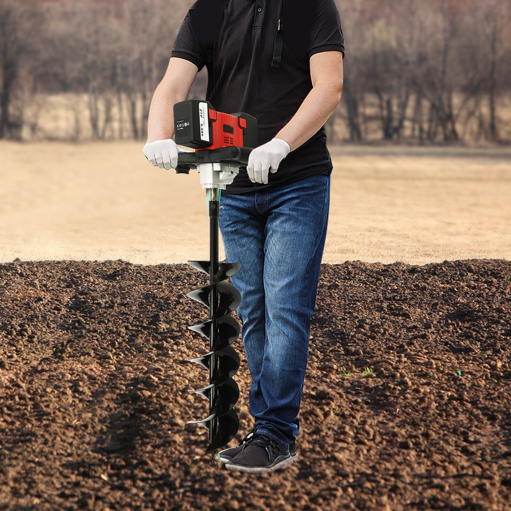 Electric 2000W Post Hole Digger With 6" Dirt Digging Bit Drill Auger Digging Set
