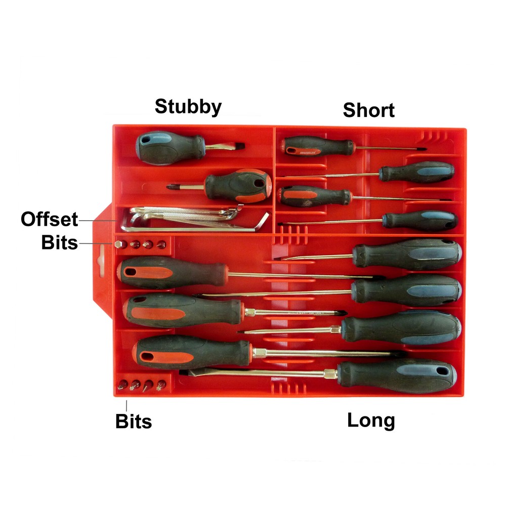 Tool Sorter Screwdriver Organizer – Red