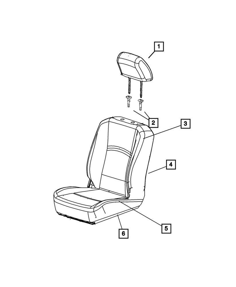 Genuine Mopar Front Headrest 6UH41HL1AA