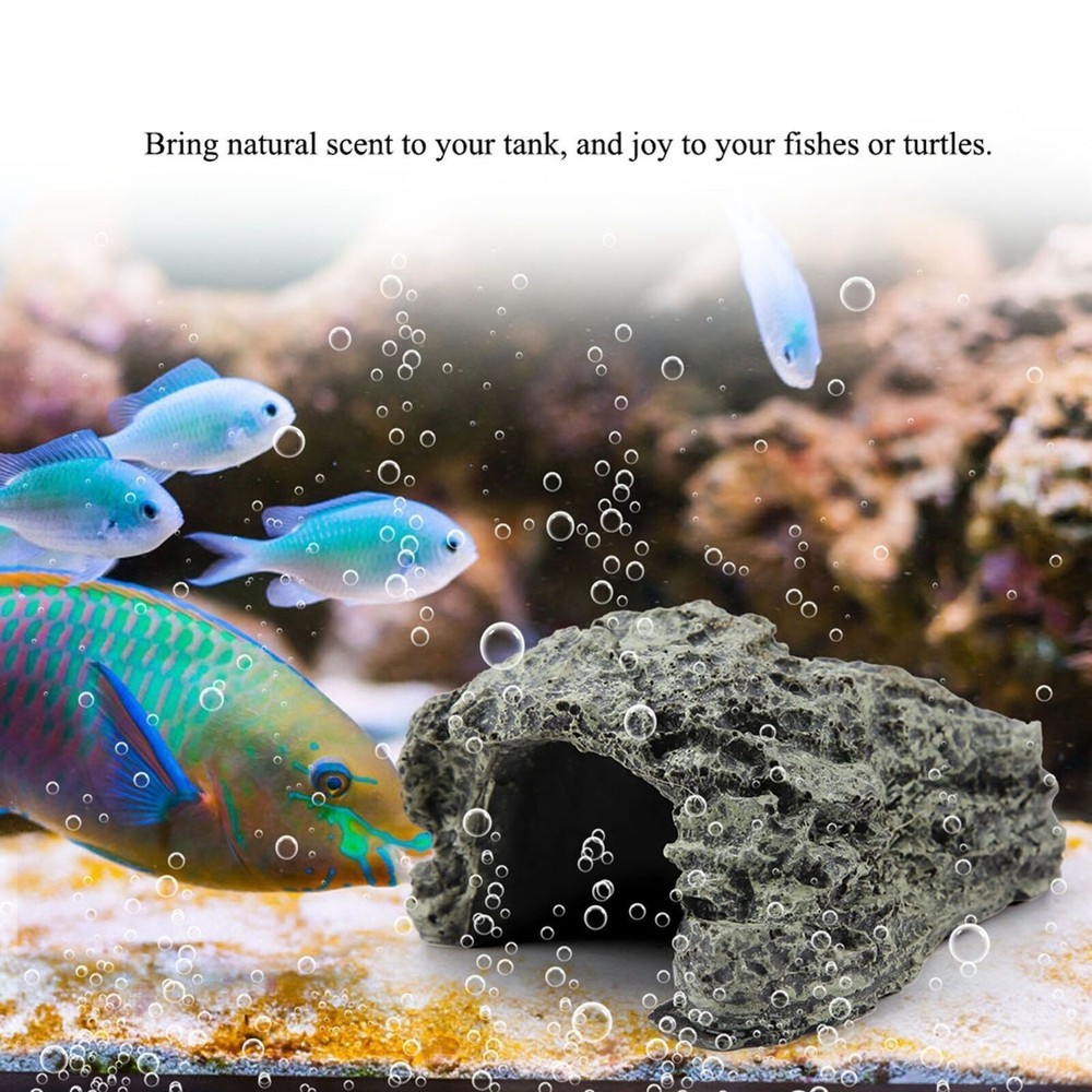 Fish Hiding Aquarium Turtle Reptile Basking Hide  Decoration Ornament