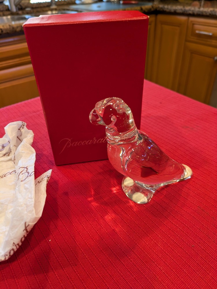 "NIB" BACCARAT CRYSTAL PARROT "MINT" "GIFT"