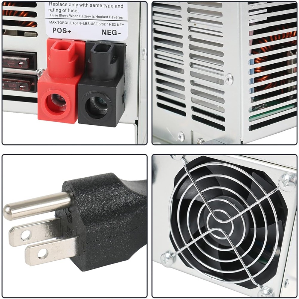 Converter 55 Amp Deck Power Converter Charger For RV Trailer Camper WF-9855 12V