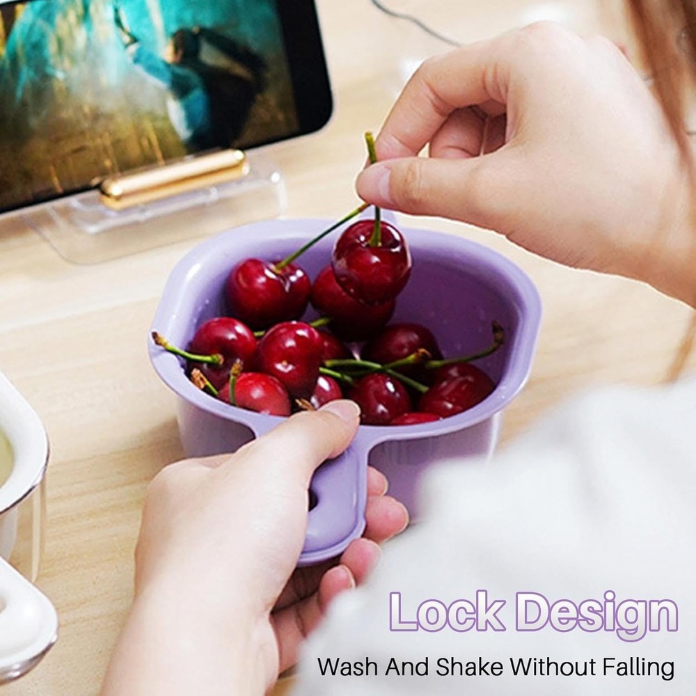 Kitchen Dual-Layer Draining Basket W/ Handle Small Fruit Spinner And Strainer