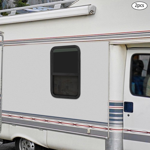 2Pcs RV Window Slide Window Rectangular Vertical Clip-on Mounting Venting Window