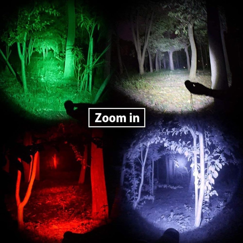 Spot & Flood Modes Hunting Flashlight with Multiple Mounts