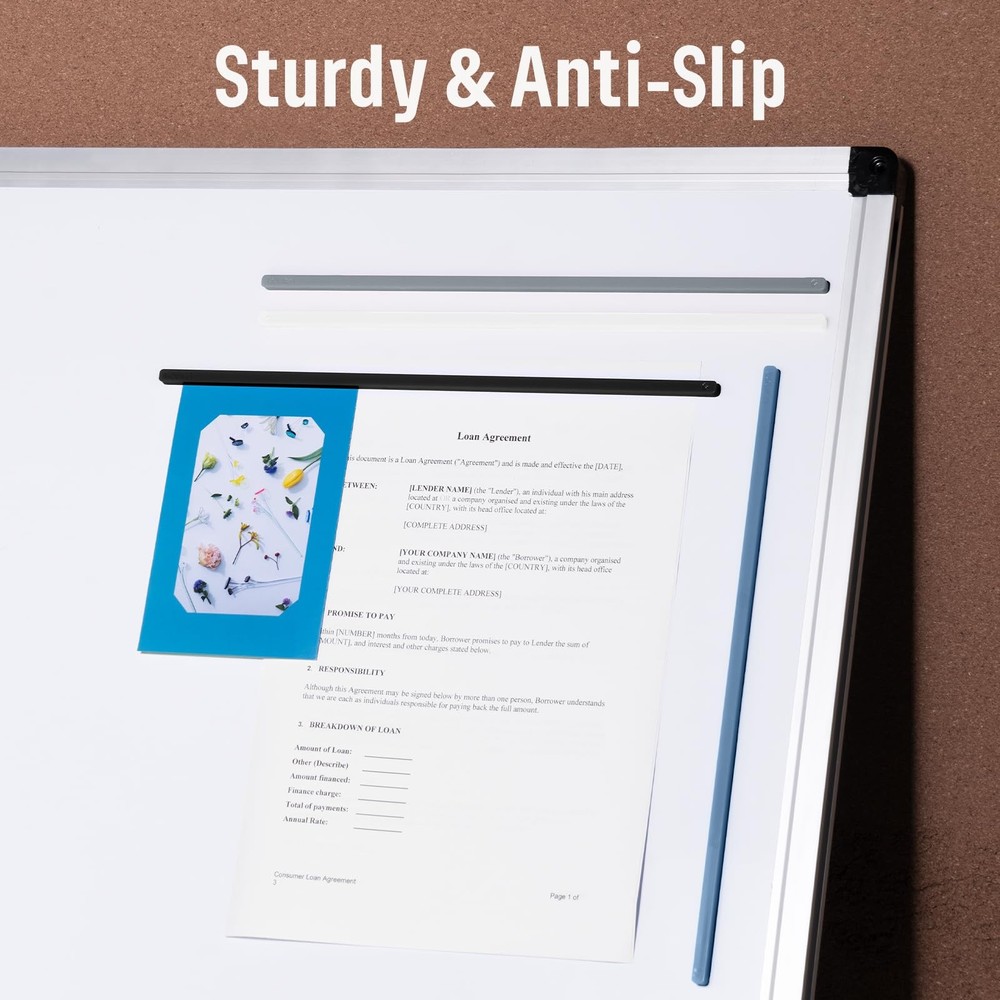 4 pcs Rectangular Magnets, Colorful Fridge Plastic Strips Embedded Magnets, D...