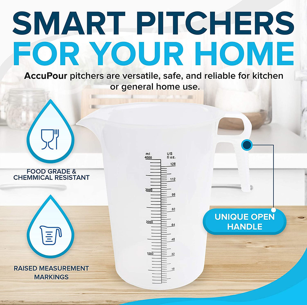 32Oz (1 Quart) Measuring Pitcher, Plastic, Multipurpose - Great for Chemicals, O