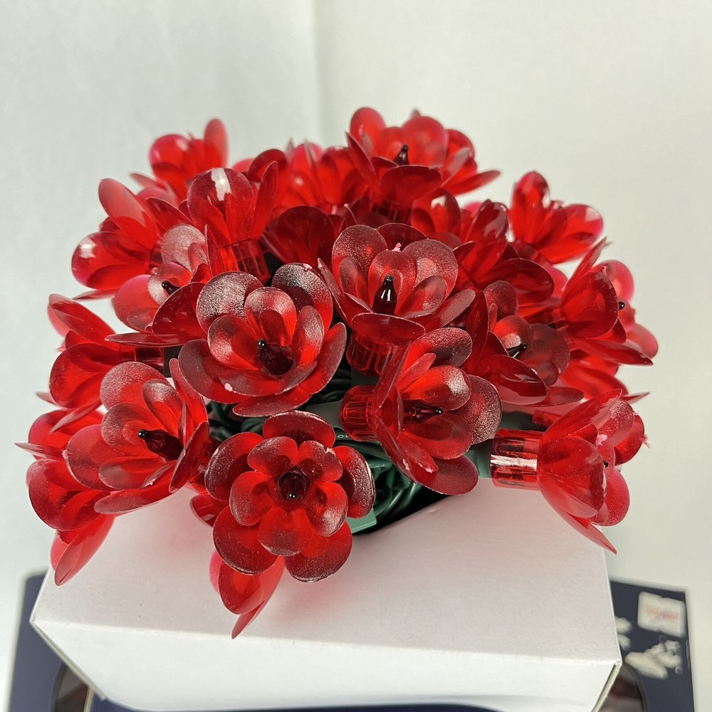 3 Bethlehem Lighting Double Petal Reflector 35 String Light Sets Red Floral