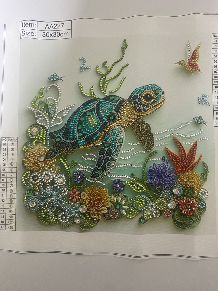 Turtle Diamond Paint Completed